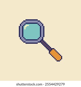 this is magnifying glass icon in pixel art with simple color this item good for presentations,stickers, icons, t shirt design,game asset,logo and your project.