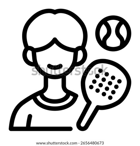 This Male Padel Player icon is suitable for Padel, Racket Sport, etc