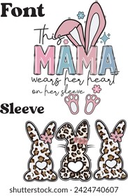 This Mama Easter wears her Retro Easter Day T shirt Design