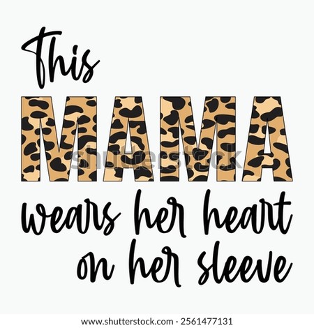 This mama wears her heart on her sleeve retro t shirt design