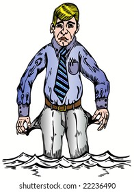 This man lost everything - financial crisis vector