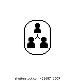  this is Management icon 1 bit style in pixel art with black color and white background ,this item good for presentations,stickers, icons, t shirt design,game asset,logo and your project.