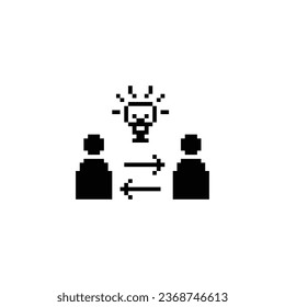  this is Management icon 1 bit style in pixel art with black color and white background ,this item good for presentations,stickers, icons, t shirt design,game asset,logo and your project.