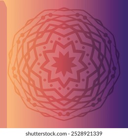 This mandala design background features intricate patterns and harmonious geometric shapes, perfect for enhancing any digital or printed project.