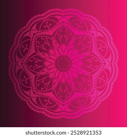 This mandala design background features intricate patterns and harmonious geometric shapes, perfect for enhancing any digital or printed project.