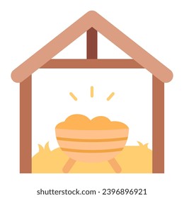 This Manger icon is suitable for The Birth of Jesus or Christmas, Religion, Christian, etc.