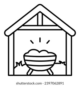 This Manger icon is suitable for The Birth of Jesus or Christmas, Religion, Christian, etc.
