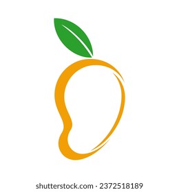 This is a mango logo with a minimalist style, this logo is suitable for businesses or food or drink companies made from mango