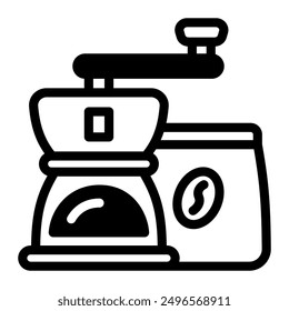 This Manual Grinder icon is suitable for coffee, coffee shop, beverage, etc.