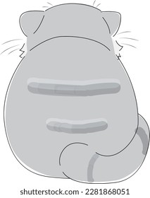 This is a manul cat with a rearward rounded silhouette.