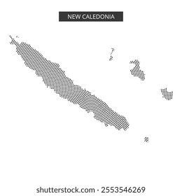 This map showcases the outline of New Caledonia and nearby islands, highlighting their unique shapes and locations in the Pacific.