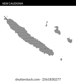 This map showcases the outline of New Caledonia and nearby islands, highlighting their unique shapes and locations in the Pacific.