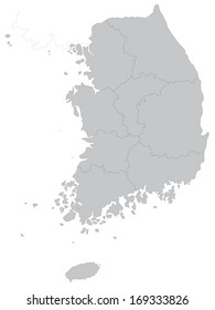 Este é um mapa da Coreia do Sul. Um mapa simples.