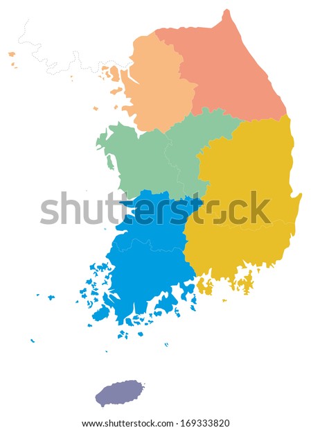 This Map South Korea Simple Map Stock Vector (Royalty Free) 169333820 ...