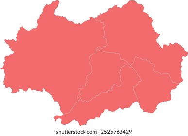 Dies ist eine Vektorgrafik der Karte, die die Verwaltungsbezirke der Metropolitan City Gwangju, Südkorea, zeigt.