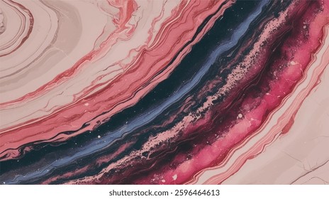 This marble image features swirling, abstract patterns in shades of pink, blue, and white, creating a fluid and organic design.