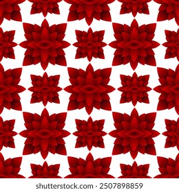 This maroon motif is an all-over design that works well as a textile background or for wrapping paper.