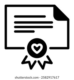 This Marriage Certificate icon is suitable for Wedding, Relationship, Valentine, etc