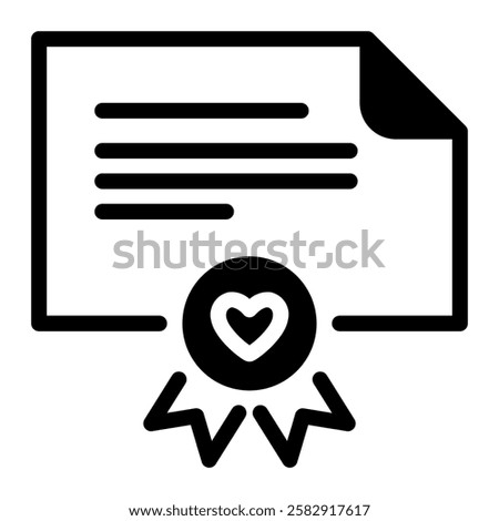 This Marriage Certificate icon is suitable for Wedding, Relationship, Valentine, etc