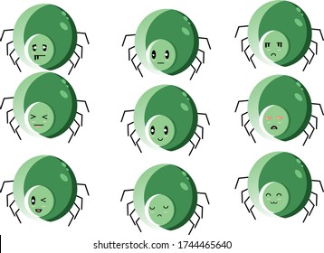 this mascot or icon spider bundle character cute