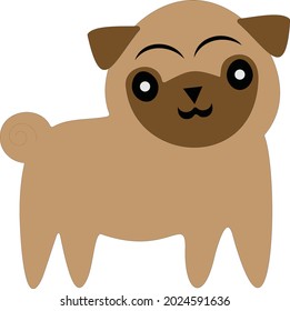 This mascot logo design shows a cute dog standing with brown colour.