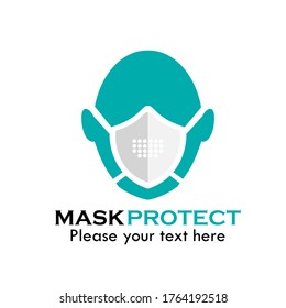 This is mask protect logo template illustration. suitable for medical, business, media, web, mobile, app, industry etc