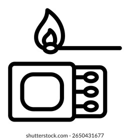 This Matches icon is suitable for Camping, Outdoor Activity, Summer Vacation, etc