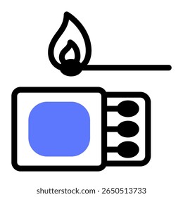 This Matches icon is suitable for Camping, Outdoor Activity, Summer Vacation, etc