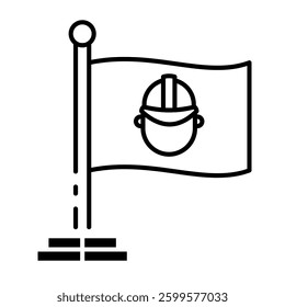 This May Day flag icon is suitable for May Day, Labour Day, etc