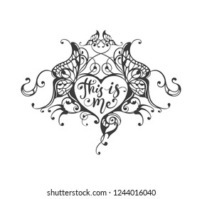 Vector Hand Drawn Tattoo Design Crescent Stock Vector (Royalty Free ...