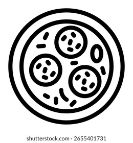 Este icono de la sopa de albóndigas es adecuado para la cultura indonesia, etc.