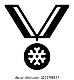 This Medal icon is suitable for winter sport, sport, winter holiday, etc.