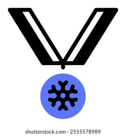 This Medal icon is suitable for winter sport, sport, winter holiday, etc.