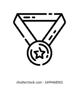 Este es un icono del vector de medallas con fondo blanco.