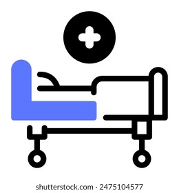 This Medical bed icon is suitable for hospital, medical, healthcare, etc.