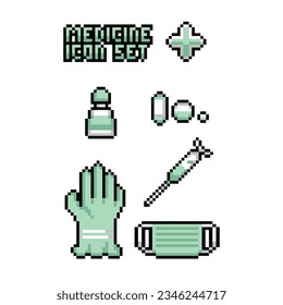 this is medicine item icon in pixel art with green color and white background,this item good for presentations,stickers, icons, t shirt design,game asset,logo and project.