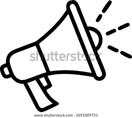 This is a megaphone icon, a symbol of communication. It can be used to amplify sound and get attention. It is often used in marketing and business promotions.