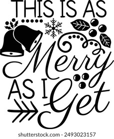 Esto Es Tan Feliz Como Obtengo Feliz Diseño De Tipografía De Navidades