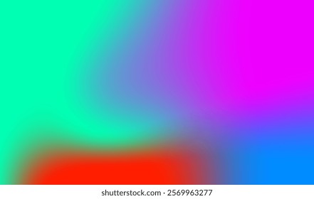 This mesh gradient background blends vibrant colors, including cyan, magenta, red, blue, and purple.