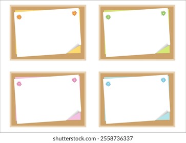 This is a message board set with cute colors. The ample copy space can hold anything you want, from a title to a long message.