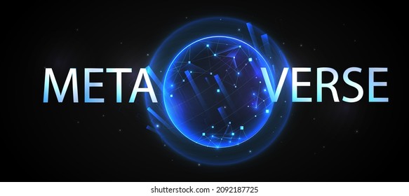 this is metaverse and futuristic technology and Augmented reality , Virtual reality and earth ,text metaverse