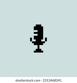 this is microphone icon 1 bit style in pixel art ,this item good for presentations,stickers, icons, t shirt design,game asset,logo and your project.