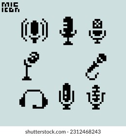 this is microphone icon 1 bit style in pixel art ,this item good for presentations,stickers, icons, t shirt design,game asset,logo and your project.