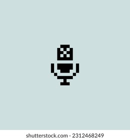 this is microphone icon 1 bit style in pixel art ,this item good for presentations,stickers, icons, t shirt design,game asset,logo and your project.