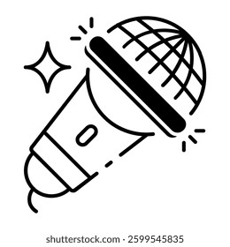 This Microphone icon is suitable for Audio, Music, etc