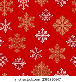 Este activo de diseño de microstock presenta un vibrante fondo rojo adornado con copos de nieve. Perfecto para la navidad, los diseños temáticos y los proyectos creativos de invierno.