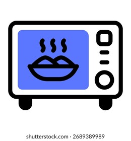 Este ícone de micro-ondas é adequado para alimentos, culinária, culinária, etc.