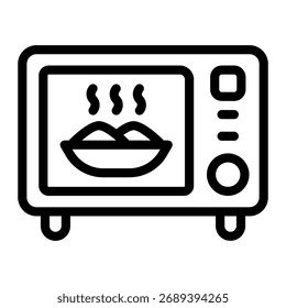 Este ícone de micro-ondas é adequado para alimentos, culinária, culinária, etc.