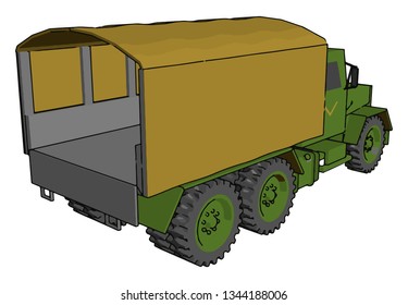 Este caminhão militar são geralmente de cor verde Muitos têm placa de blindagem do veículo ou capacidades fora de estrada ou ambos desenho de cor vetorial ou ilustração