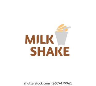 This milk shake logo depicts freshness, cheerfulness, deliciousness, softness and modern style.